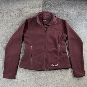 Marmot Fleece Jacket‎ Coat Women's Size S/P Full Zip Maroon Wine Burgandy